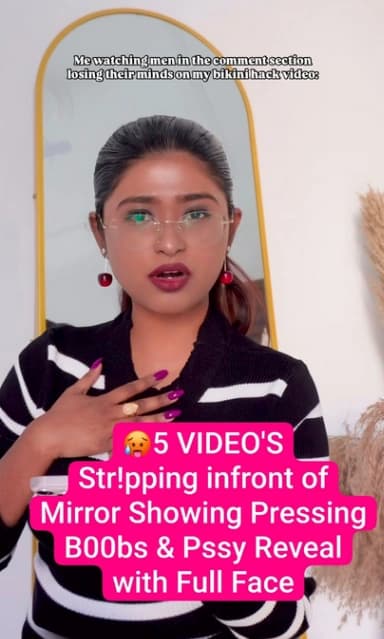 Featured image for Influencer Gets Naked Pressing Tits and Pussy in Front of Mirror with Face Exposed